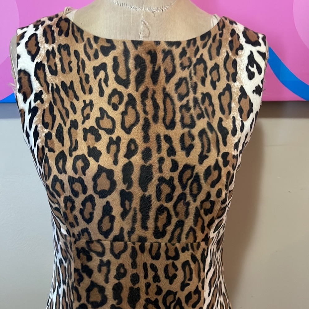 Moschino Cheap Chic Faux Fur Leopard Print Dress View 3